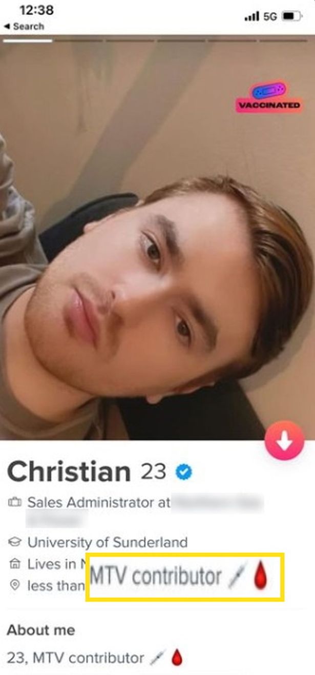 Christian Walton, 23, from Newcastle, Tyne and Wear, mentions his tattoo regularly on his dating app profiles