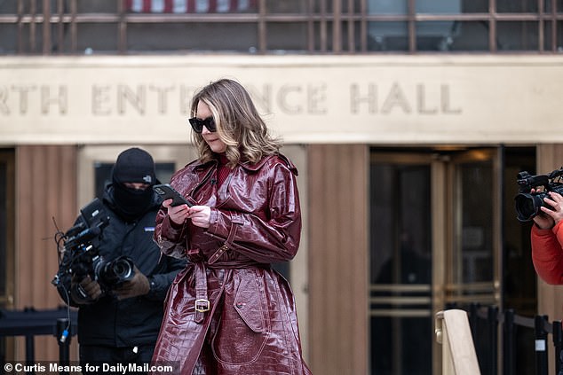 Sorokin wears Belenciaga as she does a photoshoot at its flagship store in SoHo in March 2021