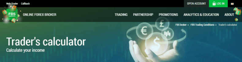 FBS Trader’s Calculator
